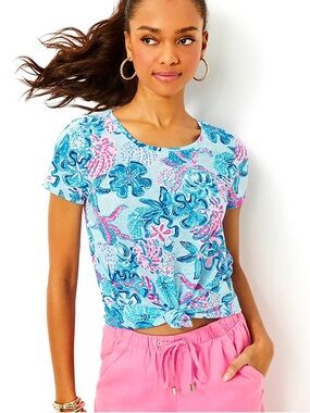 Lilly Pulitzer Etta Scoop Neck Top in Multi Bahamas Beachcomber